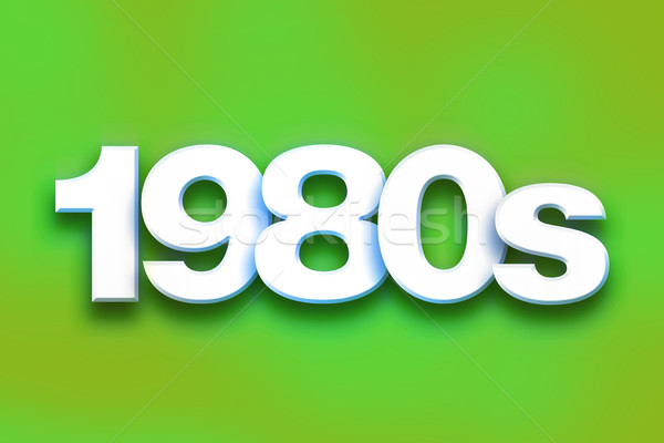 1980 colorido palavra arte escrito branco Foto stock © enterlinedesign