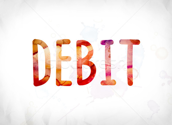 Débit peint couleur pour aquarelle mot art coloré Photo stock © enterlinedesign