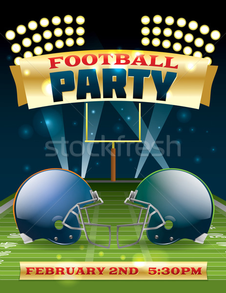 American Football Party Flyer Stock photo © enterlinedesign