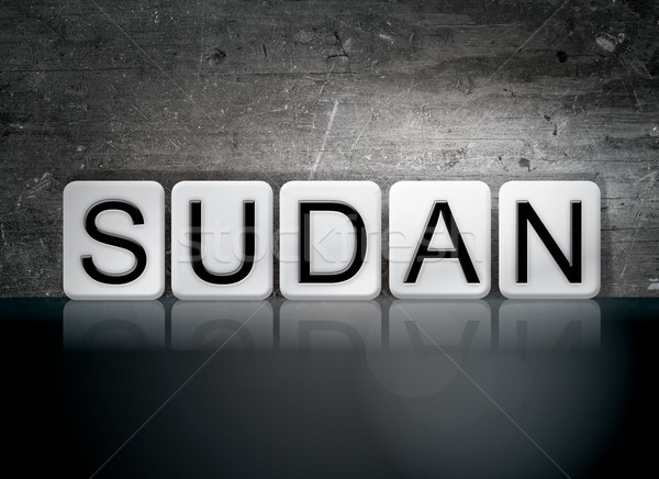 Sudan piastrellato lettere parola scritto bianco Foto d'archivio © enterlinedesign