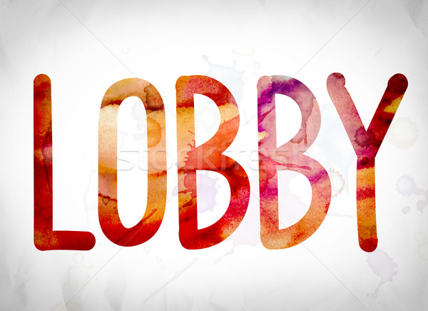 Lobby Concept Watercolor Word Art Stock photo © enterlinedesign