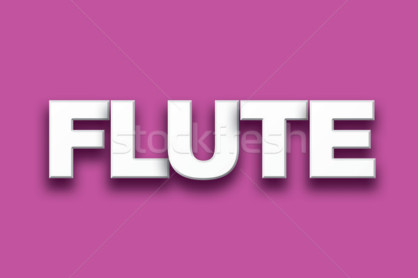 Flute Theme Word Art on Colorful Background Stock photo © enterlinedesign