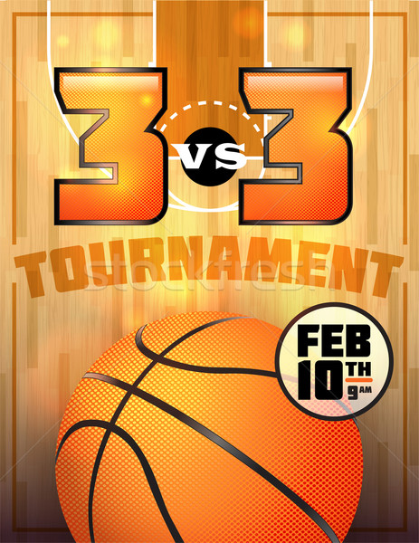 Basketbal toernooi poster flyer perfect Stockfoto © enterlinedesign
