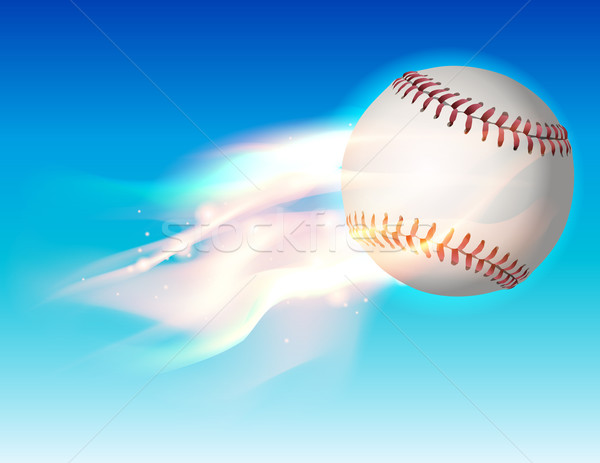 Flaming Baseball in the Sky Illustration Stock photo © enterlinedesign