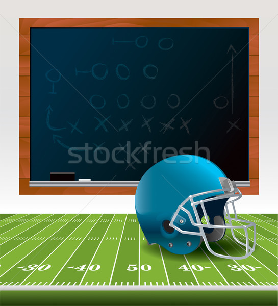 American Football Helmet and Chalkboard Stock photo © enterlinedesign