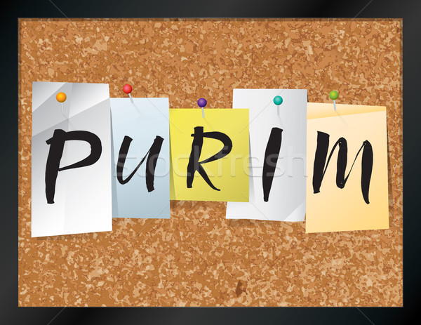 Stock photo: Purim Bulletin Board Theme Illustration