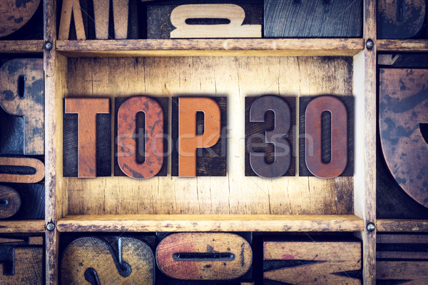 Top 30 Concept Letterpress Type Stock photo © enterlinedesign