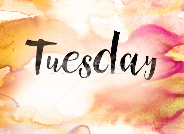 Tuesday Concept Watercolor Theme Stock photo © enterlinedesign