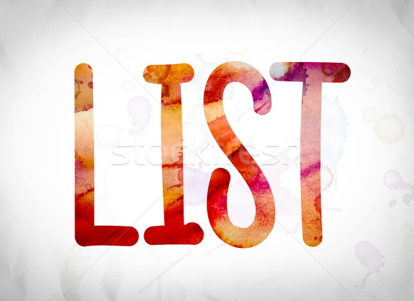 List Concept Watercolor Word Art Stock photo © enterlinedesign