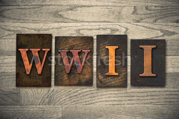 WWII Wooden Letterpress Concept Stock photo © enterlinedesign