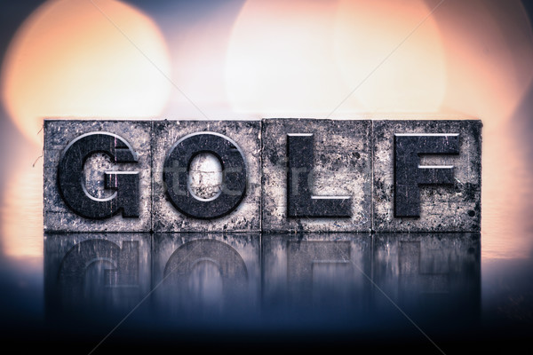 Golf Jahrgang Buchdruck Typ Wort geschrieben Stock foto © enterlinedesign