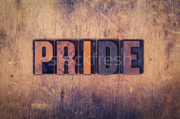 Pride Concept Wooden Letterpress Type Stock photo © enterlinedesign
