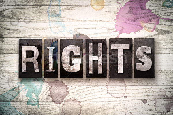 Stock photo: Rights Concept Metal Letterpress Type