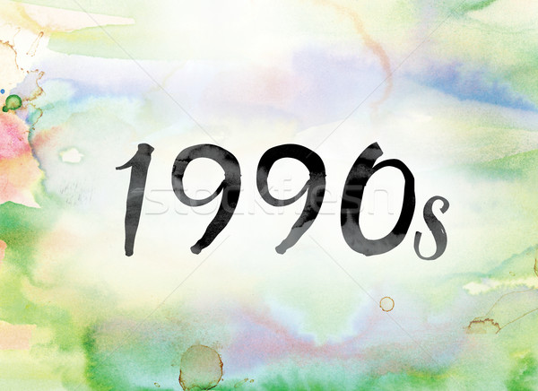 1990s Colorful Watercolor and Ink Word Art Stock photo © enterlinedesign
