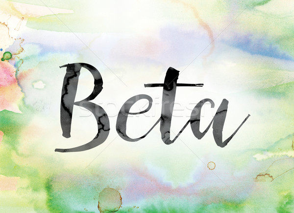 Beta Colorful Watercolor and Ink Word Art Stock photo © enterlinedesign