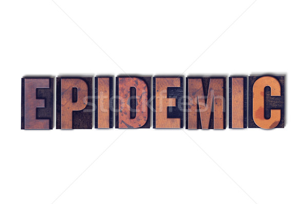 Epidemie isoliert Buchdruck Wort geschrieben Jahrgang Stock foto © enterlinedesign