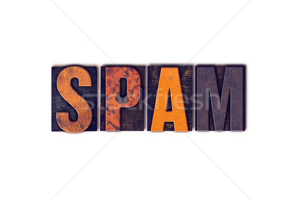 Spam isolado tipo palavra escrito Foto stock © enterlinedesign