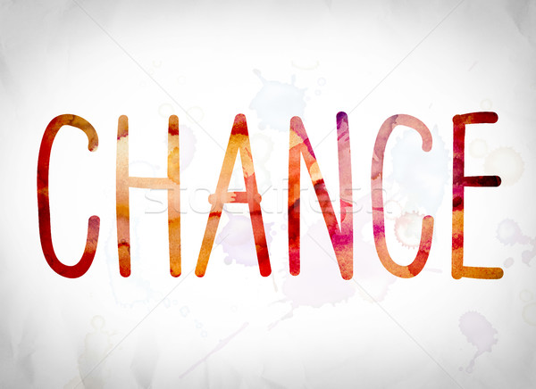 Chance Concept Watercolor Word Art Stock photo © enterlinedesign