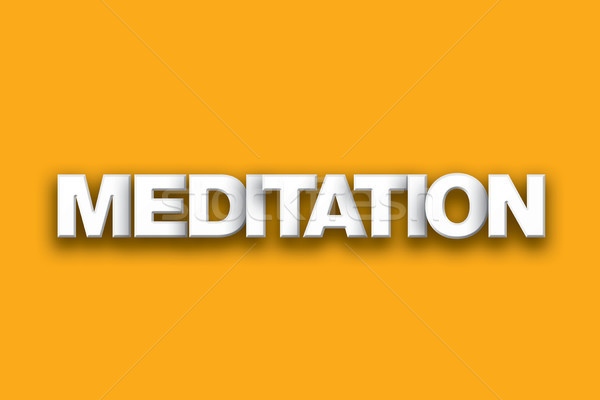 Meditáció szó művészet színes írott fehér Stock fotó © enterlinedesign