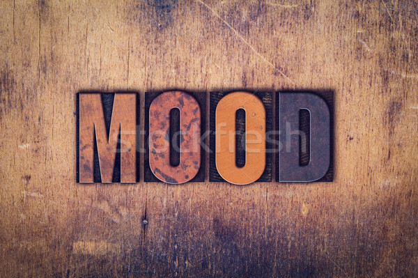Mood Concept Wooden Letterpress Type Stock photo © enterlinedesign
