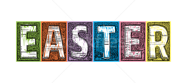Colorat blocuri ortografie Paşti ilustrare epocă Imagine de stoc © enterlinedesign