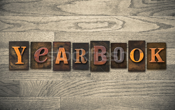 Stock photo: Yearbook Wooden Letterpress Concept
