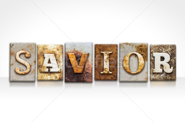 Savior Letterpress Concept Isolated on White Stock photo © enterlinedesign