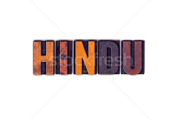 Hindu Concept Isolated Letterpress Type Stock photo © enterlinedesign