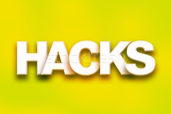 Hacks Concept Colorful Word Art Stock photo © enterlinedesign