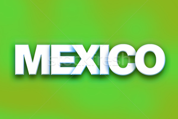 México colorido palabra arte escrito blanco Foto stock © enterlinedesign