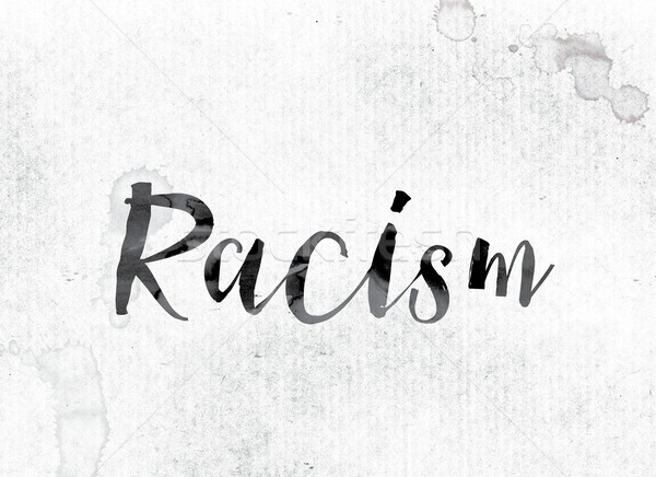 Rasism vopsit cerneală cuvant acuarela alb Imagine de stoc © enterlinedesign