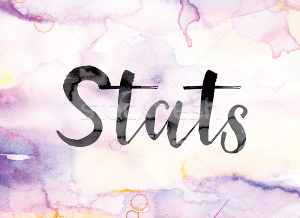 Stats Colorful Watercolor and Ink Word Art Stock photo © enterlinedesign