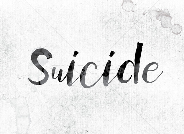 Suicide Concept Painted in Ink Stock photo © enterlinedesign