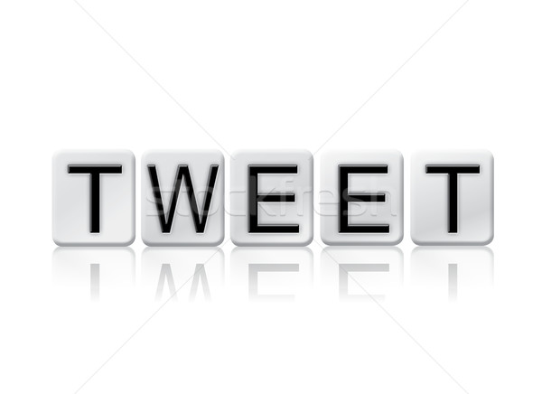 Tweet isolato piastrellato lettere parola scritto Foto d'archivio © enterlinedesign