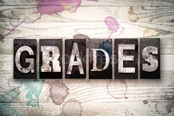 Grades Concept Metal Letterpress Type Stock photo © enterlinedesign