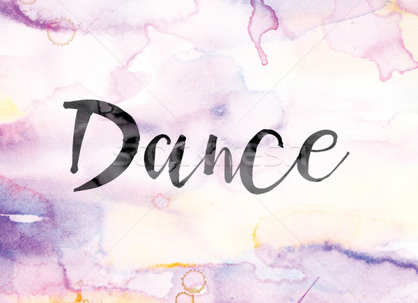 Dance Colorful Watercolor and Ink Word Art Stock photo © enterlinedesign