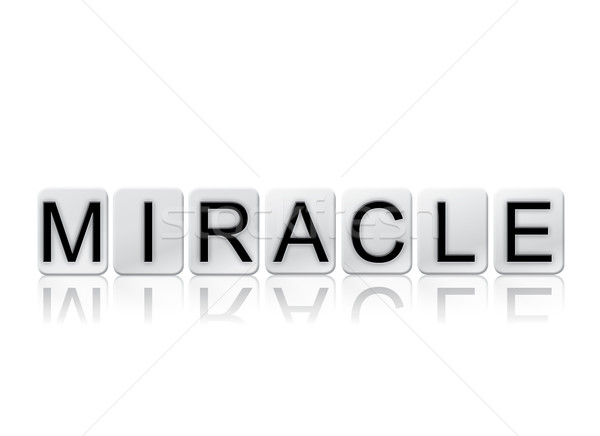 Miracolo isolato piastrellato lettere parola scritto Foto d'archivio © enterlinedesign