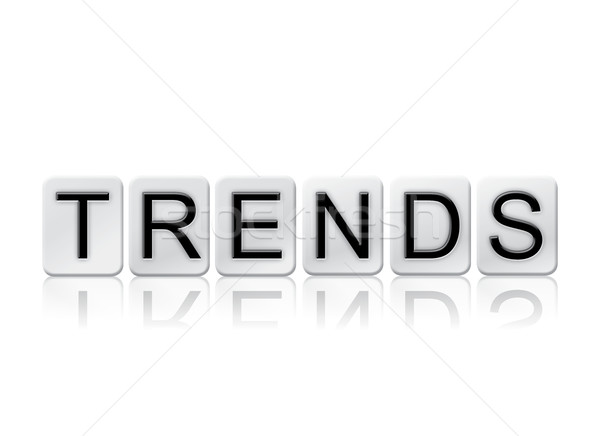 Trends geïsoleerd betegelde brieven woord geschreven Stockfoto © enterlinedesign