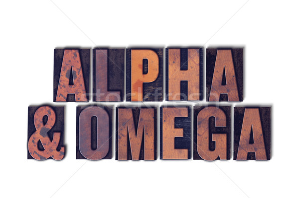 Alfa omega yalıtılmış kelime sözler Stok fotoğraf © enterlinedesign