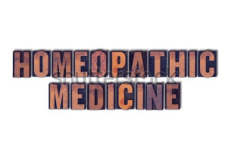 Homeopathische geneeskunde geïsoleerd woord woorden Stockfoto © enterlinedesign