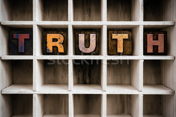 Truth Concept Wooden Letterpress Type in Drawer Stock photo © enterlinedesign