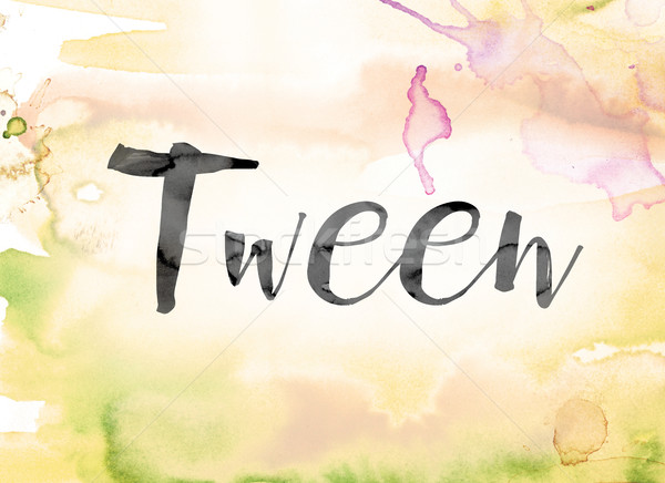 Tween Colorful Watercolor and Ink Word Art Stock photo © enterlinedesign