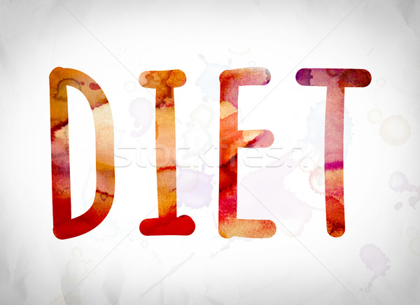 Diet Concept Watercolor Word Art Stock photo © enterlinedesign