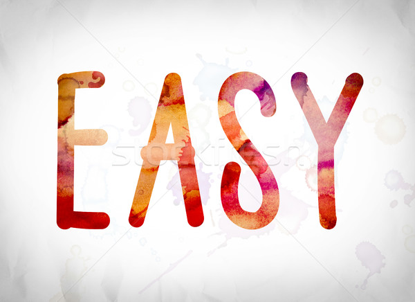 Easy Concept Watercolor Word Art Stock photo © enterlinedesign