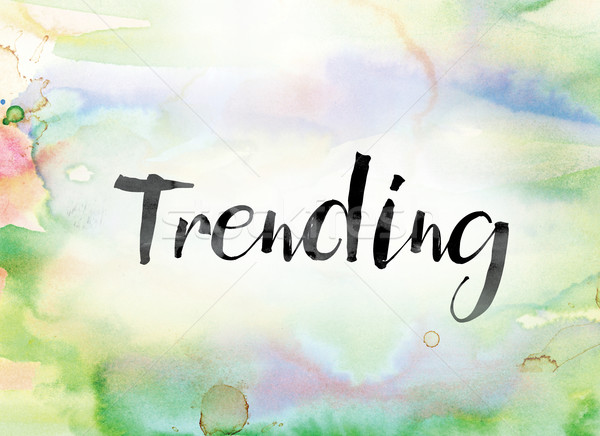 Trending Colorful Watercolor and Ink Word Art Stock photo © enterlinedesign