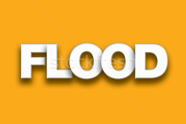 Flood Theme Word Art on Colorful Background Stock photo © enterlinedesign
