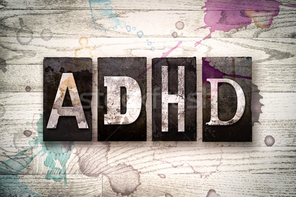 ADHD Concept Metal Letterpress Type Stock photo © enterlinedesign