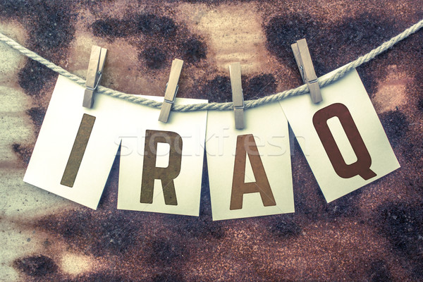 Irak kartları kelime eski parça Stok fotoğraf © enterlinedesign