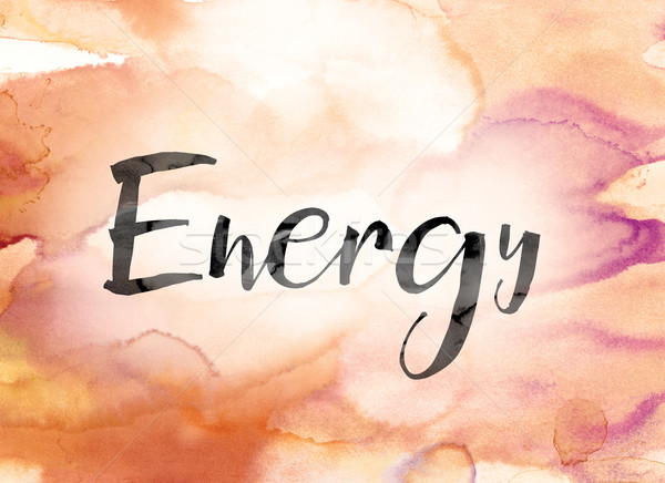 Energy Colorful Watercolor and Ink Word Art Stock photo © enterlinedesign