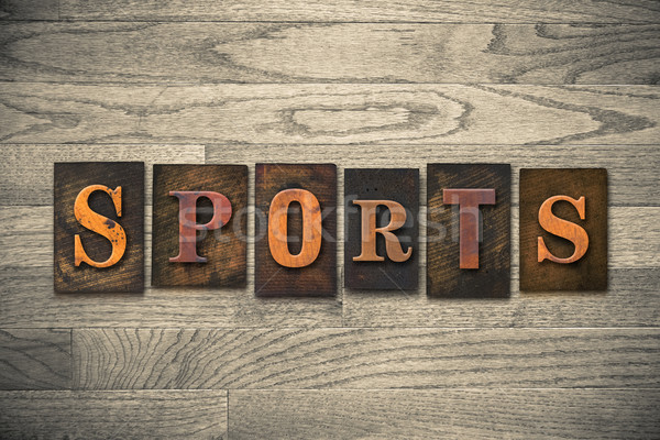 Sports Wooden Letterpress Theme Stock photo © enterlinedesign